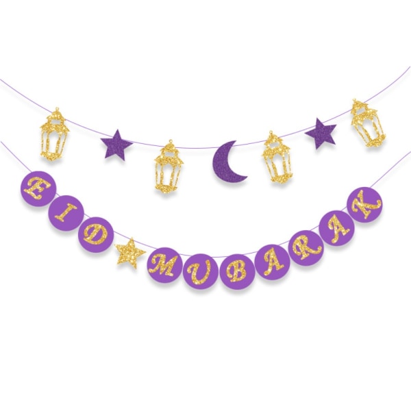 EID Mubarak Banner Ramadan Kareem Banner LILLA Purple