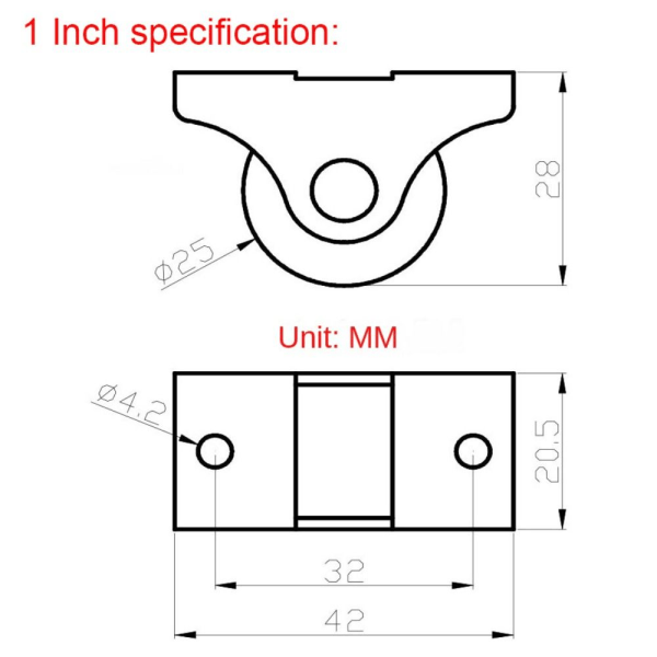 Rakt hjul Självhäftande hjul BRUNT 1,25 tum Brown 1.25inch