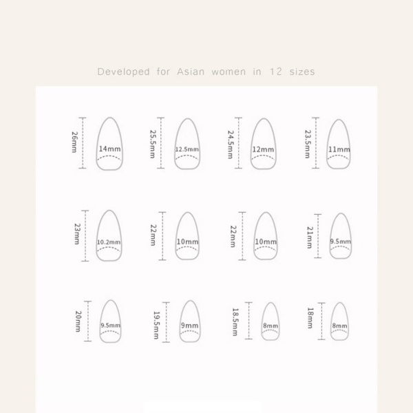 Tekokynnet Fake Nials Press on Nails W1505