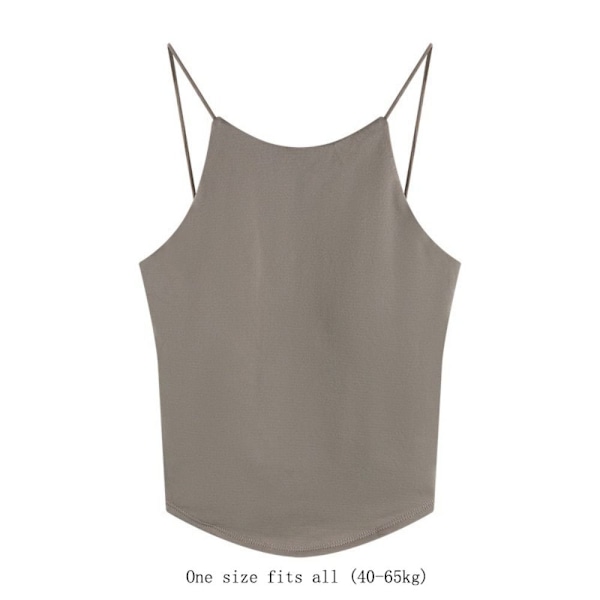 Bryst Wrap Bottom Top Suspender Tank Top KHAKI khaki
