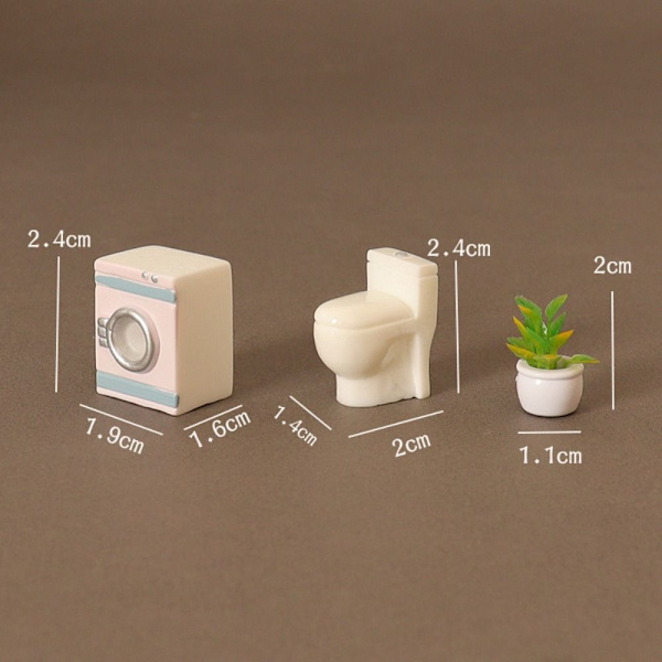 Dukkehus Mini Toilet Resin Toilet 2 2 2