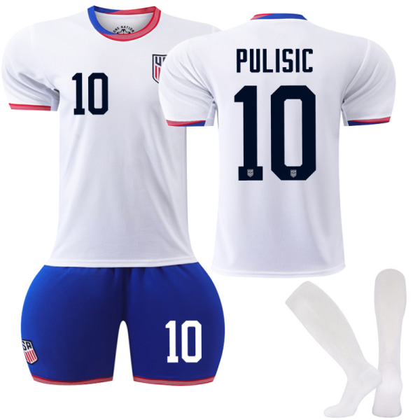 2024 America Home Kids Football Shirt Kit nr. 10 Pulisic 16