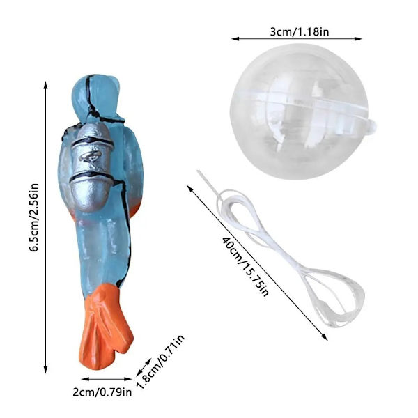 Simulation Diver Floating Diver Nedsänkt Dekoration SVART black