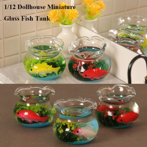 1/12 Fish Tank Dollhouse Miniature Glas 1 1 1