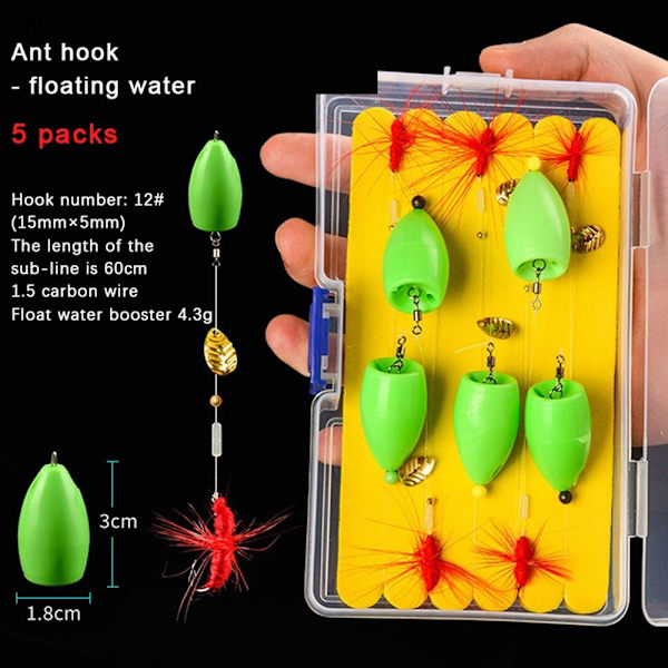 5Förpackningar/Låda Set Fiskedrag STYLE 5 FLYT STYLE 5 Style 5 float