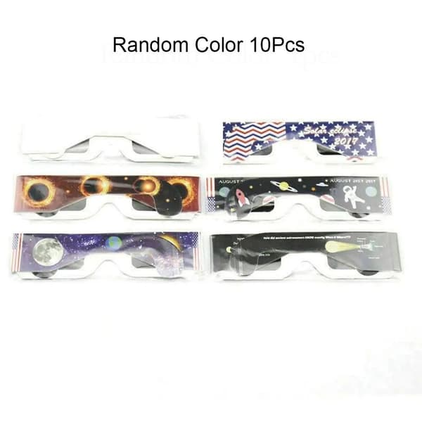 10 stk. solformørkelsesbriller til total solformørkelse Random 10Pcs