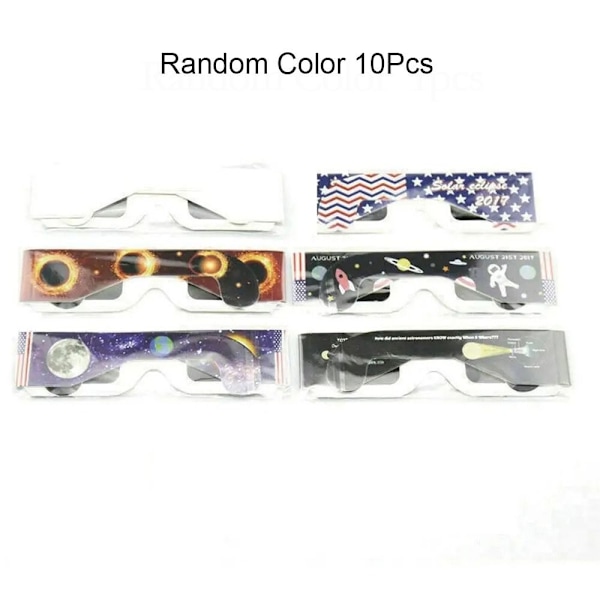 10 stk Total Solar Eclipse-briller Eclipse-visningsbriller Random 10Pcs