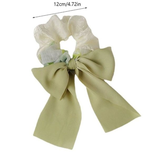 Sløjfe hår Scrunchies Koreansk stil hårreb GRØN green