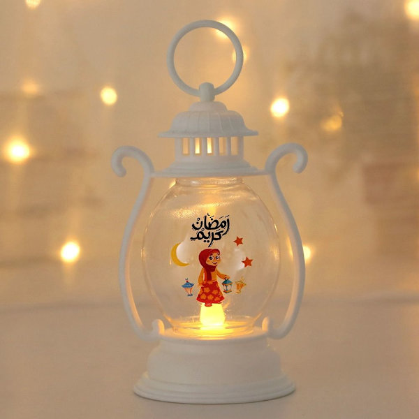 Ramadan Kareem Led Lantern LED Ljus Lantern VIT white