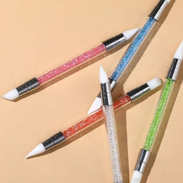Nail Art Silikone Pen Dual Tip Dotting Pen HVID White