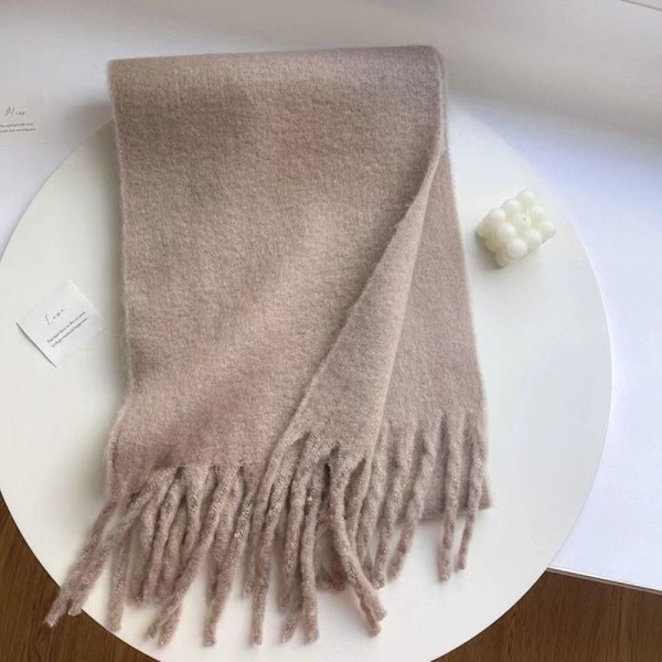 Vinter Cashmere Scarf Lång Tofs Scarves KHAKI Khaki