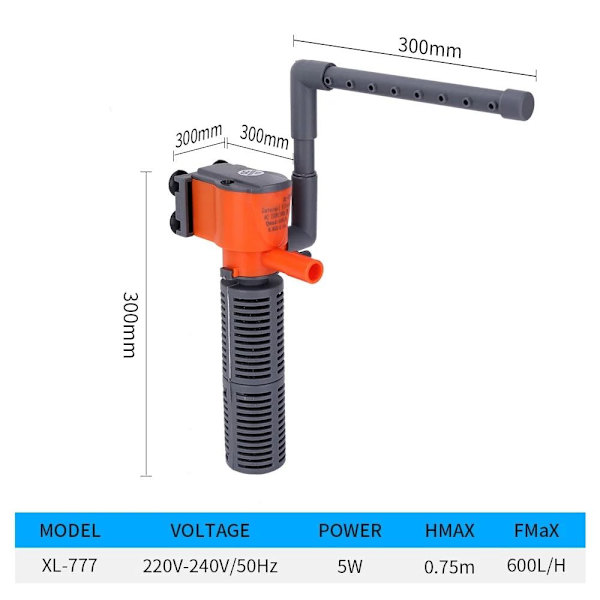 1 Stk Fish Tank Filter Vannpumpe 5W 5W 5W