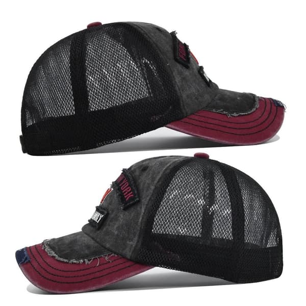 Baseballcaps med bokstavbroderi, netting, snapback, GRÅ GRÅ grey