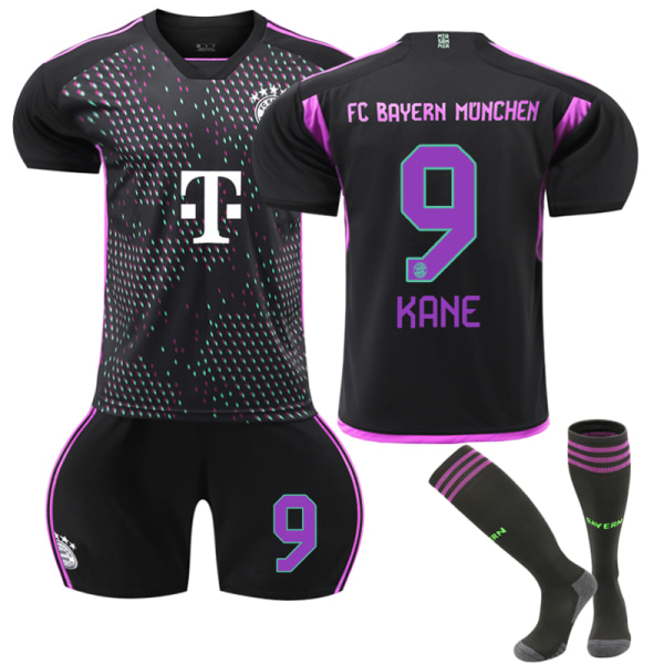 23-24 Bayern München Udebane fodboldtrøje for børn nr. 9 Kane Adult S