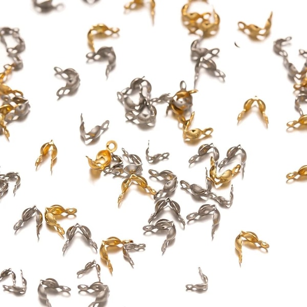 200 st Crimp Beads Sladd Knutöverdrag Ändlockskontakt Cap 4 4 4