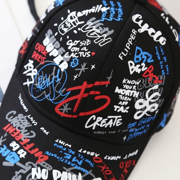 Graffiti Baseball Caps Visor Cap SVART 2 2 black 2-2