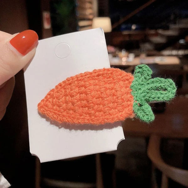 Tecknad frukt Hårklämmor Barnhårklämma MOROT MOROT carrot
