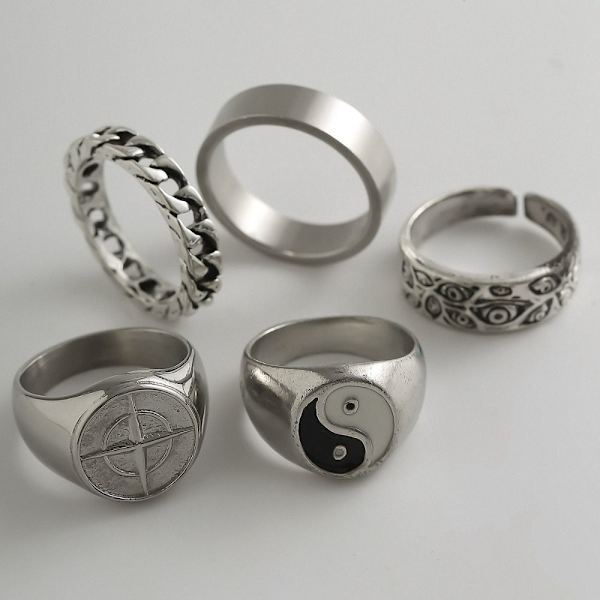 Vintage Ring Set Distressed Ring 5 5 5