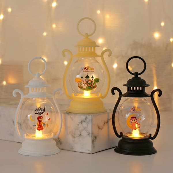 Ramadan Kareem LED-lyhty LED-kynttilälyhty MUSTA black
