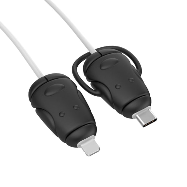 Kabelskydd Laddare Kabel Cover SVART TYPEK TILL Black TypeC to iOS-TypeC to iOS