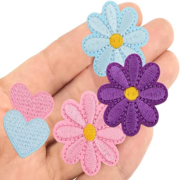 Blomsterlapper Hjerte Lapper Broderi Applikasjon