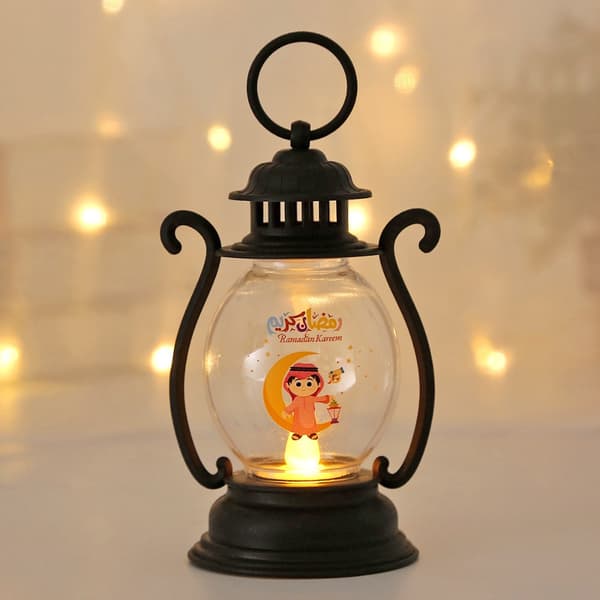 Ramadan Kareem LED Lanterne LED Lys Lanterne SORT black