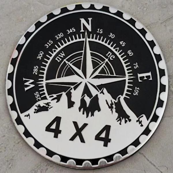 3D metall bilemblem runde emblem dekaler 4 x 4 metall bil