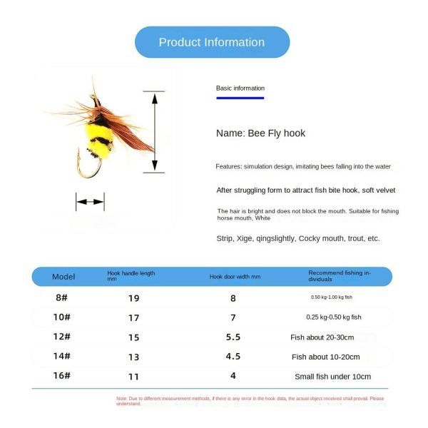 Mehiläisperhokalastusuistin Woolly Worm -viehe 16 16 16