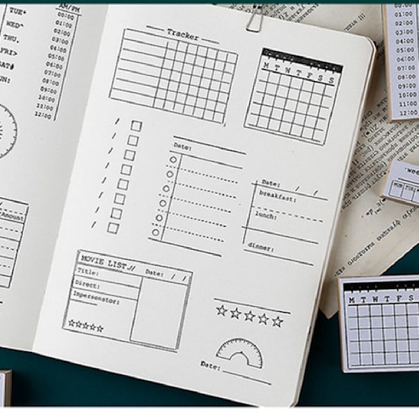 Journalstempler Sett Dagsplan REGISTRERING Record