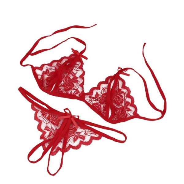 Underkläder Full Set Öppen gren G-String RÖD Red