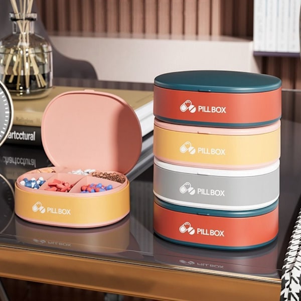 Pill Box Pill Dispenser Box BLÅ Blue