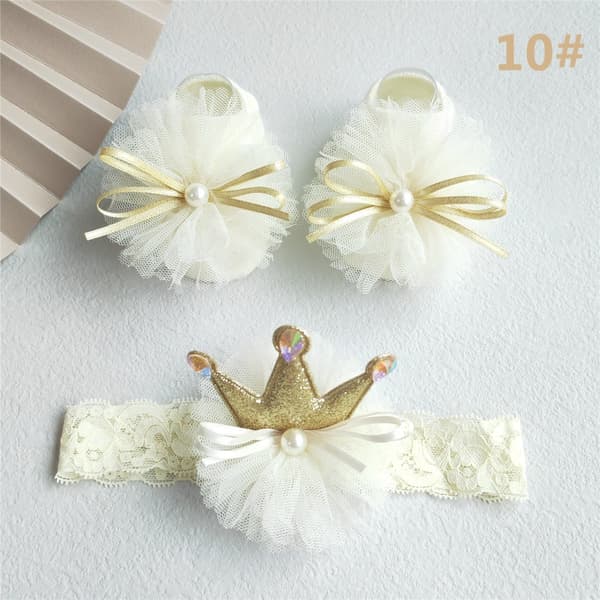 2 stk/sæt babyhår tilbehør pandebånd 6 6 6