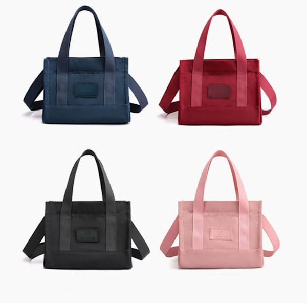 Lærred Tote Bag Student Skuldertaske SORT black