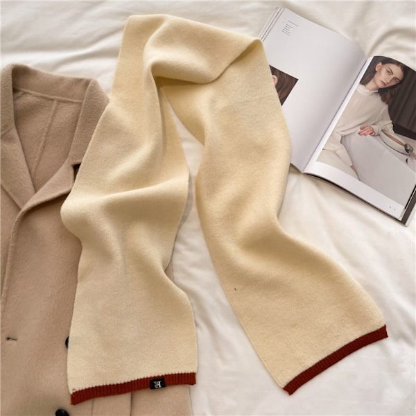 Vinterstickad halsduk varm sjal KHAKI khaki