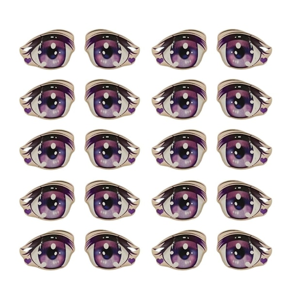 Cartoon Eyes Stickers Anime Figurine Doll LILLA-15MM Purple-15mm