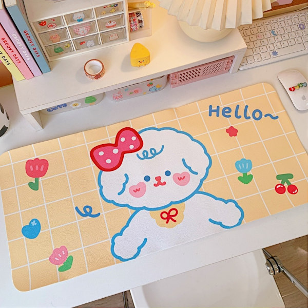 Stor tecknad film rosa Mousepad Kawaii Gaming Mouse Pad GUL Yellow