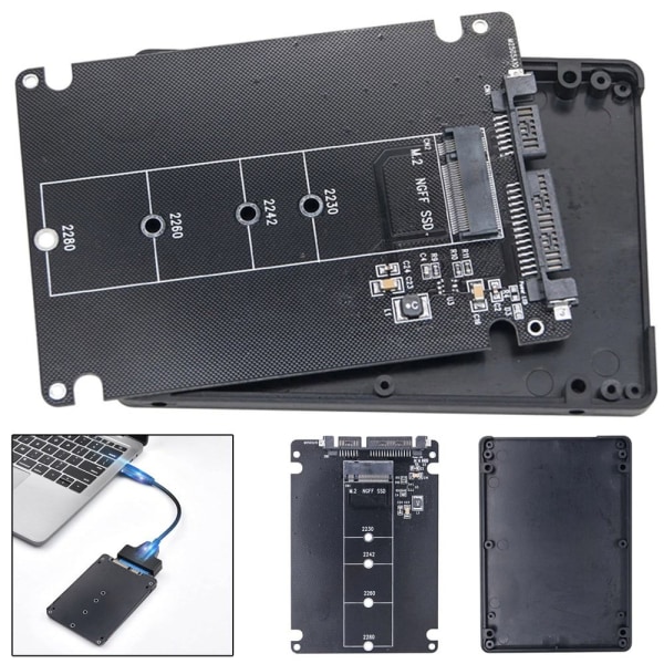 1 Stk M.2 Til SATA3 Adapterkort Ekstern Harddiskboks MED with shell