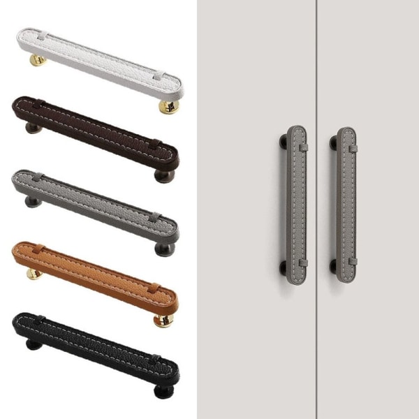 Läder Skåp Handtag Möbel Handtag GRÅ 128MM grey 128mm