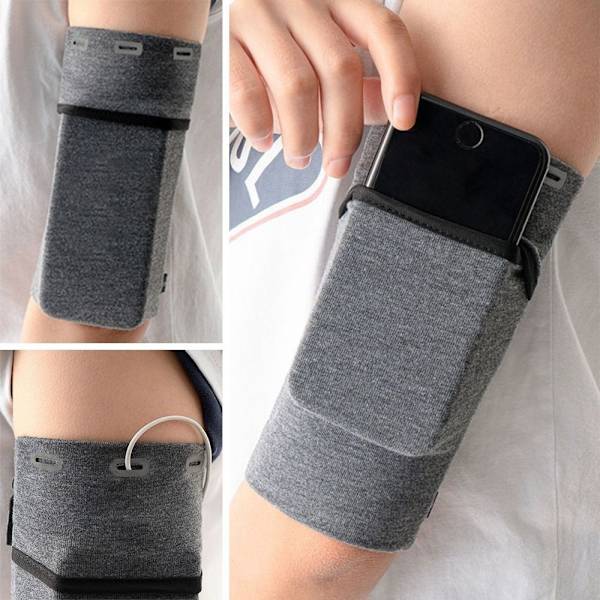 Løpe Mobiltelefon Arm Bag Outdoor Arm Bag GRÅ S gray S