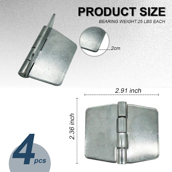 Vahvat hitsattavat saranat ruostumattomasta teräksestä peräsarana 4kpl 4kpl 4pcs