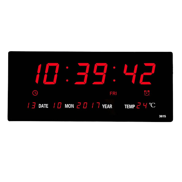 Elektronisk veggklokke Digitale LED-klokker HVIT White