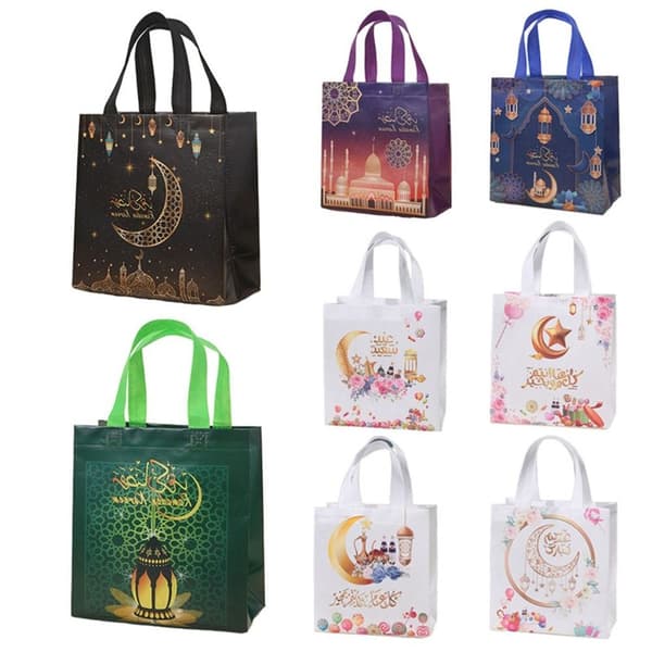 4 st Eid Mubarak Presentpåsar Godis Keks Påse STYLE 8 STYLE 8