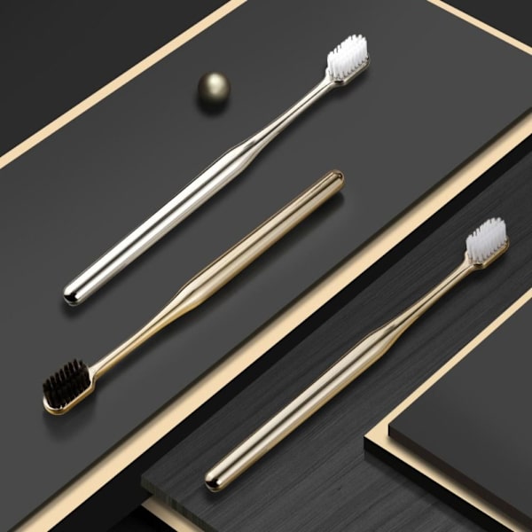 Mjuk tandborste Vuxen tandborste SILVER SVART BORST SVART silver black bristles-black bristles
