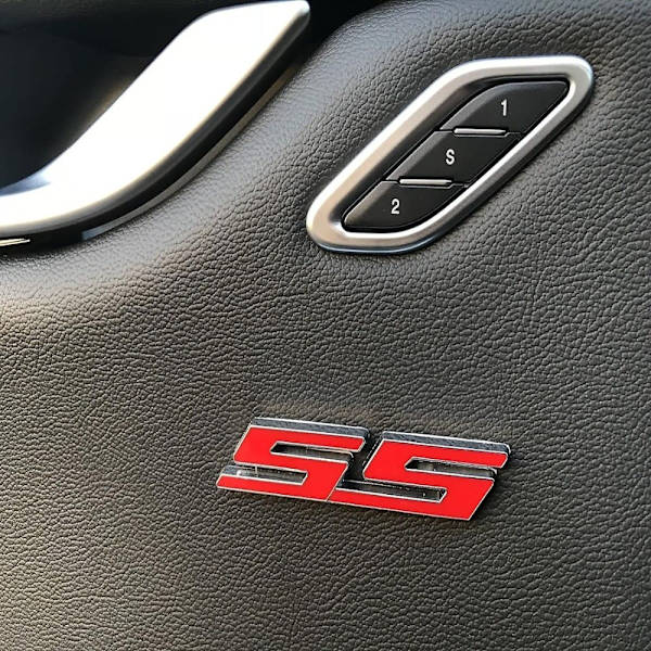 2 stk SS Bilemblem 3D Metal Logo Badge Stickers Sideskærm