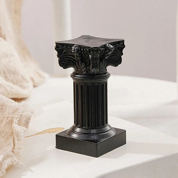 1 Stk Romersk Søjle Statue Piedestal SORT SORT black