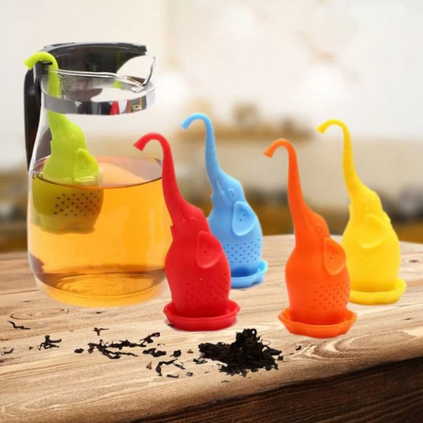 Silikon tesil Animal Tea Infuser GUL Yellow