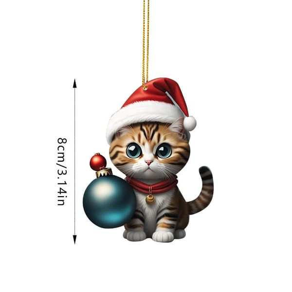 Julehat Kat Vedhæng Kat Juletræs Ornament 2 2 2