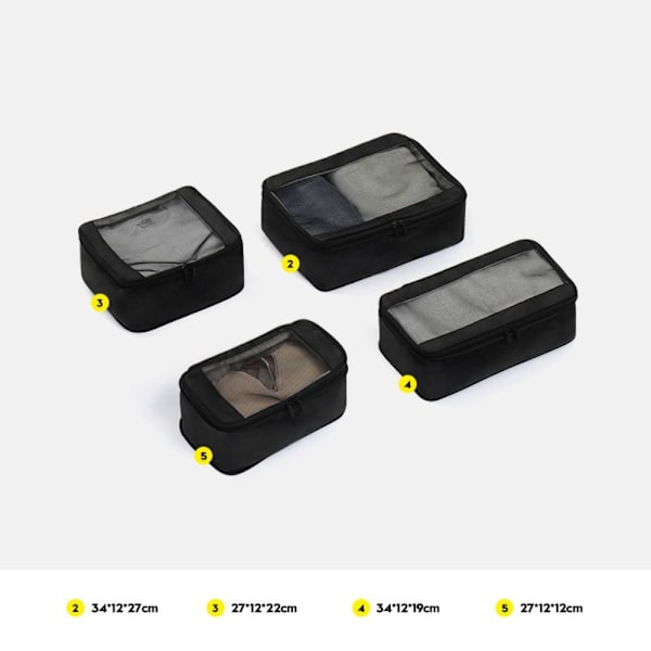 4/6ST Reseförvaringsväska Organizer SVART 4ST/ SET Black 4PCS/Set-4PCS/Set