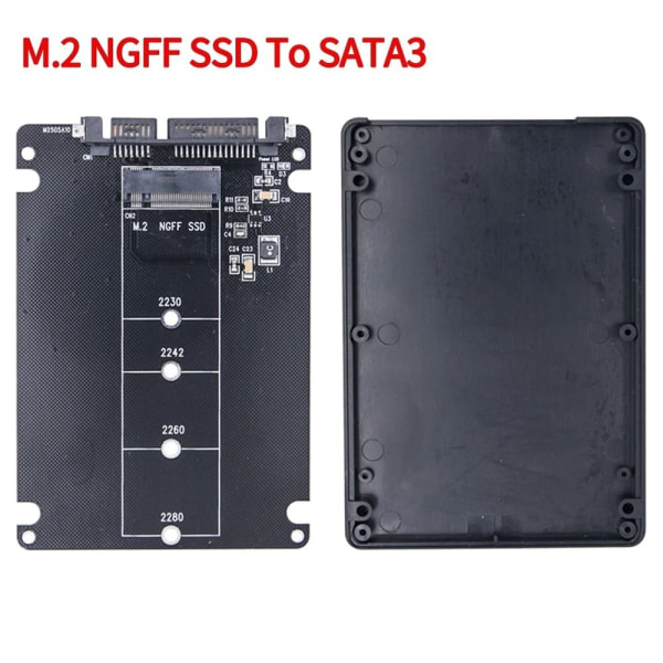 1 Stk M.2 Til SATA3 Adapterkort Ekstern Harddiskboks MED with shell