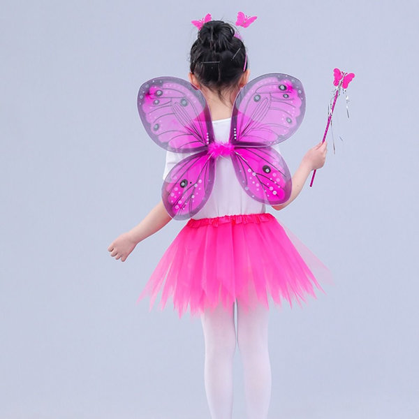 Barn Kostym rekvisita Butterfly Wings set ROSA 3ST/ SET Pink 3Pcs/set-3Pcs/set